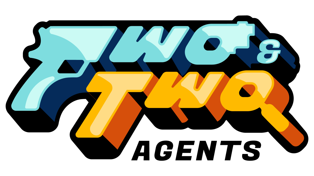 Two & Two: Agents logo with a white outline